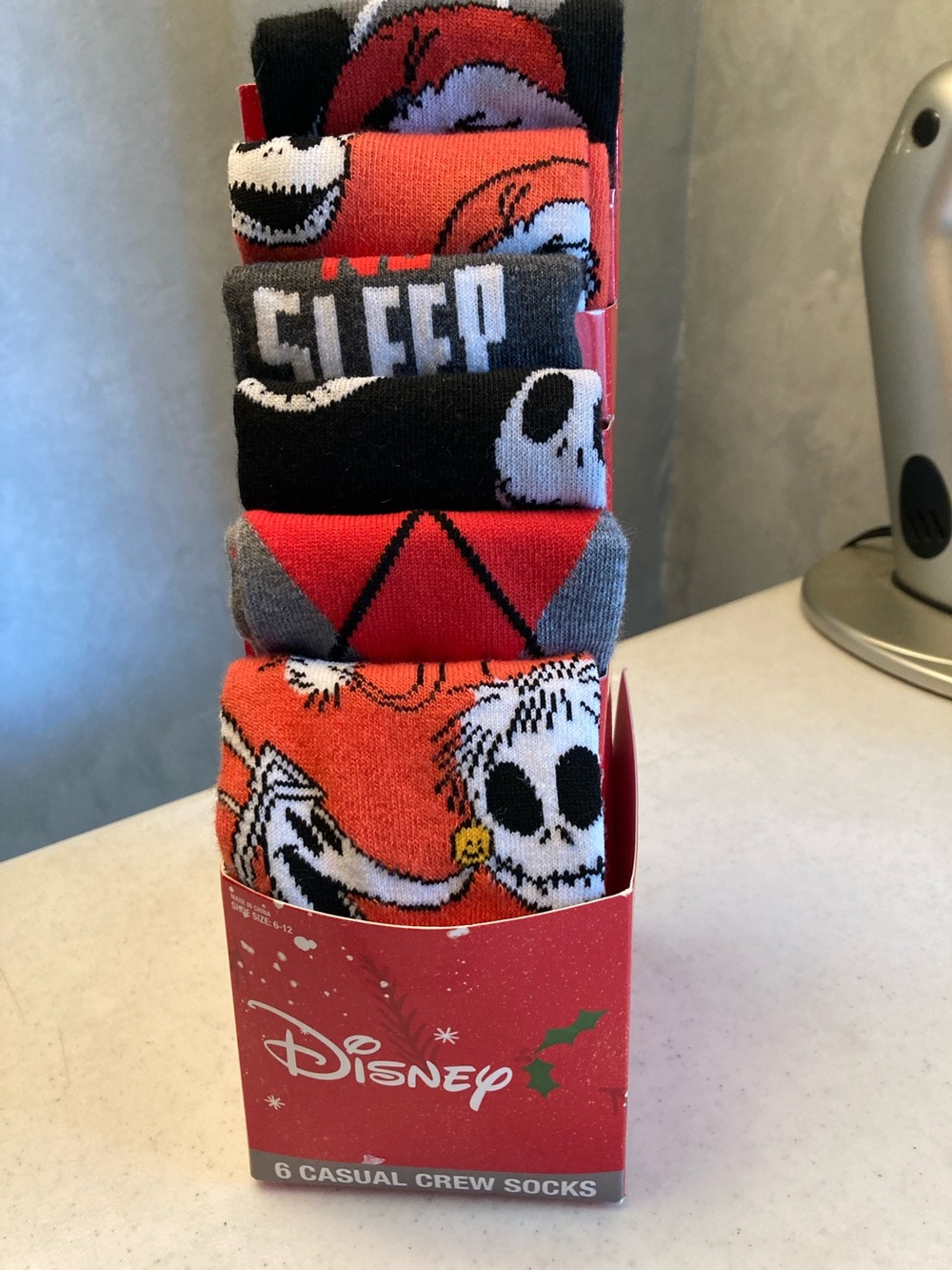 Disney Nightmare Before Christmas Crew Socks - Red, Black, Gray